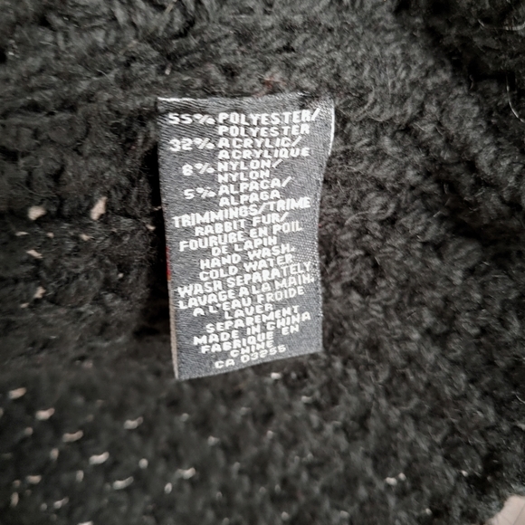 CYC black fur trimmed studded & knitted sweater cardigan. Size M - Picture 5 of 6